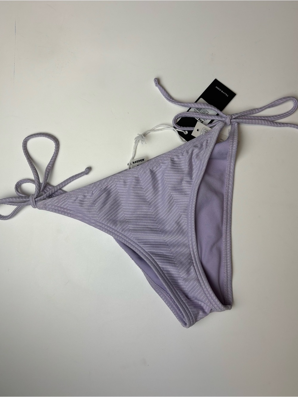 Bundle 2/$30! NEW RSQ Lavender Chevon-Texture Cheeky Bikini Bottoms L
